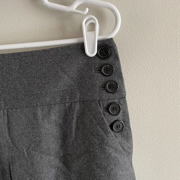 J Crew Wmn SZ 2 Gray W/Front Center Kick Pleat Knee Length Lined Wool Slim Skirt - Picture 3 of 6